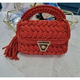 Desu Accessories Kadın Fıstık Model El Örgüsü Penye İp Omuz ve El Çantası - Açık Kiremit