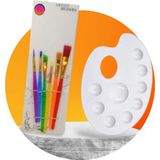 Desup Model 6 Lı Fırça&palet&Cleaner Hobi ve Profesyonel Seti Dms-1