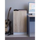 Detamob Lora Çok Amaçlı Dolap, 90x51cm %100 Mdf Beyaz & Karbon Gri