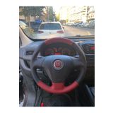 detaydireksiyon Direksiyon kılıfı Fiat Linea Tuşsuz -Doblo-Fiorino -Punto uyumlu Kırmızı desen Kırmızı dikiş