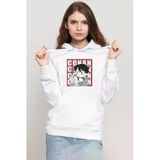 Detective Conan Anime Conan Beyaz Kadın 3İp Kapşonlu Sweatshirt