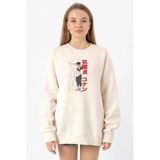 Detective Conan Anime Shinichi Kudo Ekru Kadın 2ip Sweatshirt