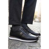 Detector Ayakkabı Flow Serisi Hakiki Deri Siyah Erkek Sneaker- Ortopedik Rahat Taban Günlük Spor Ayakkabı