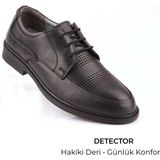 Detector Hakiki Deri Ortopedik Delikli Erkek Günlük Ayakkabı 536 - Siyah