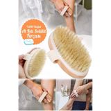 Detoksaura Doğal At Kılı Peeling Fırçası - Cilt Sağlığı Ve Selülit Azaltma Munico At Kılı Fırçası Kişisel Bakım