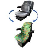 Deutz Fahr Traktör Koltuk Kılıfı-3 Parça- Yeşil Deri- Bk3-109