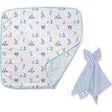 Deux Lapins %100 Bebe Lapin 2'li Uyku Hediye Seti - Mavi - Standart