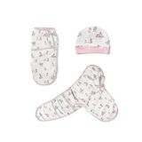 Deux Lapins %100 Bebe Lapin Rose Bebek Kolay Kundak Ve Bere Seti - Pembe