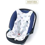 Deux Lapins %100 Pamuk Bébé Lapin Erkek Bebek Puset ve Oto Koltuk Minderi - Mavi - Standart