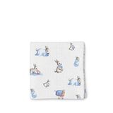 Deux Lapins %100 Pamuk Bebe Lapin Müslin Bebek Örtüsü 70x70 Cm - Mavi