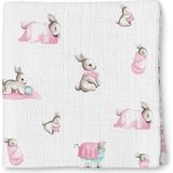Deux Lapins %100 Pamuk Bebe Lapin Rose Müslin Bebek Örtüsü 120X120 cm - Pembe - Standart