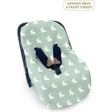 Deux Lapins %100 Pamuk Mono Lapin Matcha Green Müslin Ana Kucağı Kılıfı - Standart