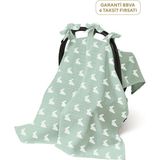 Deux Lapins %100 Pamuk Mono Lapin Matcha Green Pamuklu Müslin Puset Örtüsü - Standart