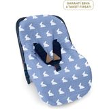 Deux Lapins %100 Pamuk Mono Lapin Royal Blue Müslin Ana Kucağı Kılıfı - Standart