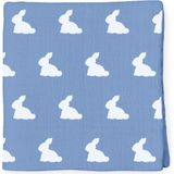 Deux Lapins %100 Pamuk Mono Lapin Royal Blue Müslin Bebek Bakım Örtüsü 120 x 120 cm - Standart