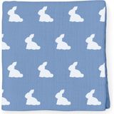 Deux Lapins %100 Pamuk Mono Lapin Royal Blue Müslin Bebek Bakım Örtüsü 70 x 70 cm - Standart