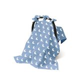 Deux Lapins %100 Pamuk Mono Lapin Royal Blue Pamuklu Müslin Puset Örtüsü - Mavi