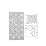 Deux Lapins %100 Pamuk Patchwork Iconique Lapin Pamuklu Unisex Hediyelik Bebek Odası Takımı - Gri