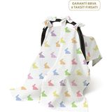 Deux Lapins %100 Pamuk Rainbow Lapin Müslin Bebek Puset Örtüsü - Standart