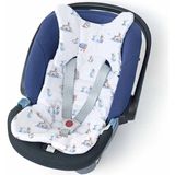 Deux Lapins Bebe Lapin Müslin Puset ve Oto Koltuk Minderi - Beyaz - Mavi - 0 - 13 kg