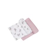 Deux Lapins Iconique Lapin Ve Innocent Pink 2’li Müslin Bebek Örtüsü 100 X 100 Cm - Pembe
