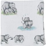 Deux Lapins Les Elephants Desenli Müslin Bebek Örtüsü - Standart