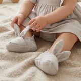 Deux Lapins Tavşan Kulaklı Müslin Bebek Patik - Cotton Grey 0-6 Ay