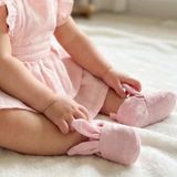 Deux Lapins Tavşan Kulaklı Müslin Bebek Patik - Innocent Pink 0-6 Ay
