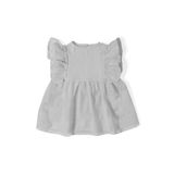DEUX LAPINS%100 Pamuk Müslin Fırfırlı Yazlık Elbise - Cotton Grey YZLELB-COG-00001Y