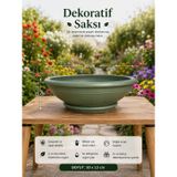 Dev Aranjman ve Çiçek Saksısı Yeşil Tabaklı 50x15 cm