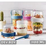 Dev Boy 4 'lü Set Meyveli Yoğurt Kabı - Yemek Saklama ve Müsli Kabı 7169611 - 001-Renkli