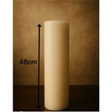 Dev Boy 48CM 5kg Özel Yapım Baton Sütün Hediyelik Dekoratif Mum - Beyaz - Bej - 1
