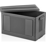 Dev Boy Katlanır Kilit Kapaklı Kasa 55 Litre Hacimli, Yer Kaplamayan Portatif Saklama Kutusu Ardiye, Balkon, Mutfak, Kiler, Bahçe ve Araç Bagajı Için Güvenli Organizer (Antrasit)