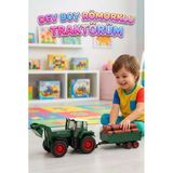 Dev Boy Oyuncak Traktör Ve Tomruk Römorku Seti Dev Boy 80 Cm Oyuncak Tomruk Yüklü Römork Seti