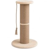 Dev Büyük Boy Kedi Tırmalama Borusu, 20 Cm Çaplı 90 Cm Yüksek Stres Azaltıcı Tırmalama Yüzeyli Üstten Oturma Alanlı Çoklu Kedi Kullanımına Uygun Krem Renkli Tüm Kediler İçin Tırmalama Minderi Oyuncağı
