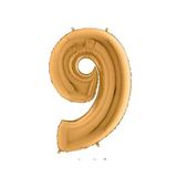 Dev Folyo Rakam 102 CM Balon Gold 9