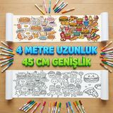 Dev Rulo Boyama Kitabı Lezzetli Yiyecekler 4 Metre 45cm Genişlik