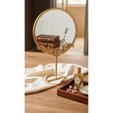 DEVADA HOME Gold Metal Ayaklı Yuvarlak Dekoratif Masa Aynası Şık Tasarım