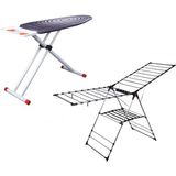 Devecioğlu Gold 2'li Çeyiz Seti Ergonomik Ütü Masası ve 42x123 cm Çamaşır Kurutma Askısı