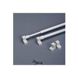DEVEKSEN 50-70 Cm Briz Çubuğu Ayarlanabilir 2 Adet Alüminyum Perde Borusu 4 Adet Başlık