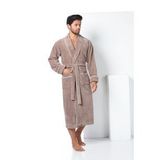 Devetüyü Biyeli Bambu Cotton Erkek Bornozu