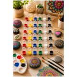 devhome 10 Adet 6 Renk 3ML Akrilik Boya Seti Mini Hobi Boyası Taş Boyama Workshop
