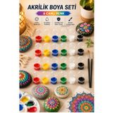 devhome 5 Adet 6 Renk 3ML Akrilik Boya Seti Mini Boya Kabı Taş Boyama Hobi Boyası Workshop