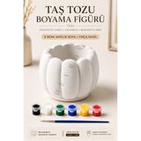 devhome Taş Tozu Boyama Figürü Dekoratif Saksı Kalemlik Boyama Seti 6 Renk Boya Fırça Dahil DIY Hobi Seti Workshop