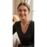 DEVİ fashion Damla Uçlu Özel Tasarım 2’li İnci Kolye Küpe Seti (Gelin, Nişan, Abiye)