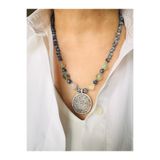 DEVİ fashion Doğal Taş Otantik Lacivert Akik Kolye