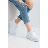 Devida Kadın Beyaz Spor Ayakkabı 6 Cm Yüksek Rahat Air Taban Günlük Sneaker X401 Vega Serisi