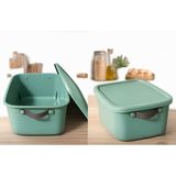 Devigo 1 Adet 15 Litre Saklama Kabı, Çok Amaçlı Düzenleyici Kapaklı Kutu, Dekoratif Saklama Kutusu, 35X25X22 cm - Yeşil