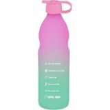 Devigo 1 Lt Pembe Motivasyon Su Matarası Cam Su Şişesi 1000 ml Çift Renkli Tasarım ve Ergonomik Yapı