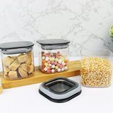 Devigo 12 Adet 0.5 Lt İstiflenebilir Kristal Vakumlu Erzak Kabı 0.5 Lt Vakumlu Saklama Kabı Antrasit